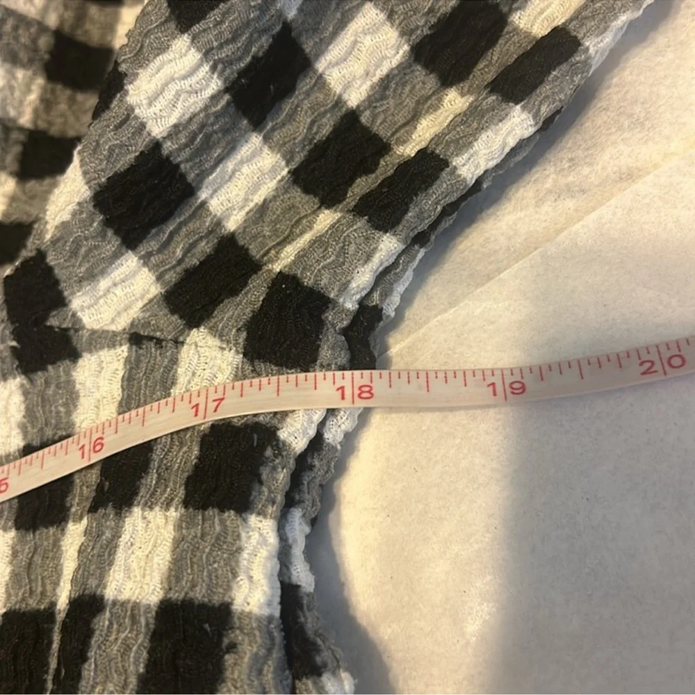 LOFT Black and White Gingham Top small